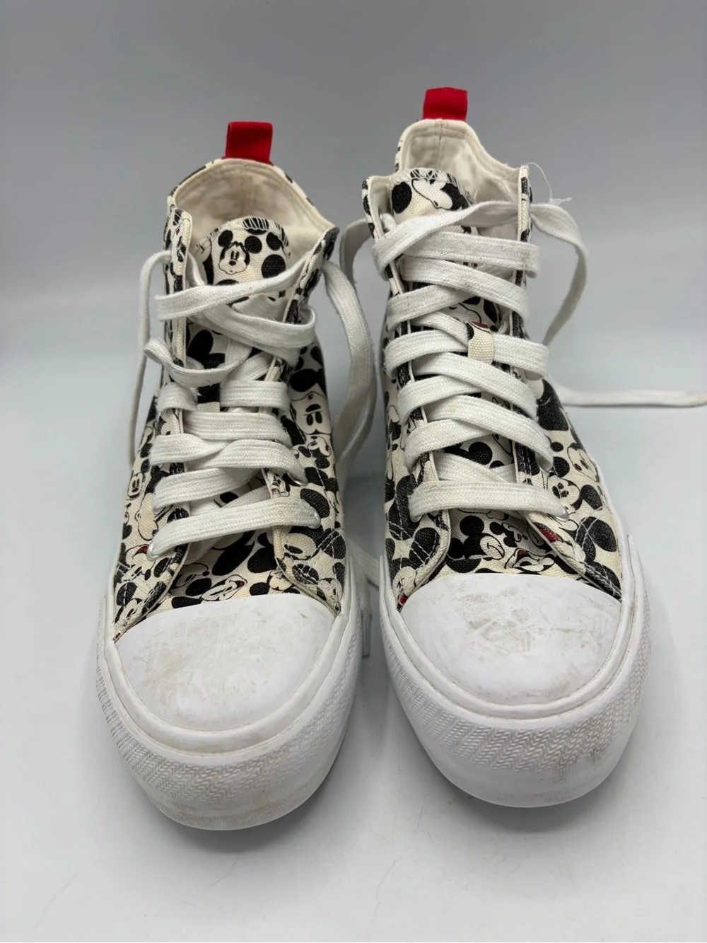 Disney Mickey Mouse Black and White Graphic Sneakers